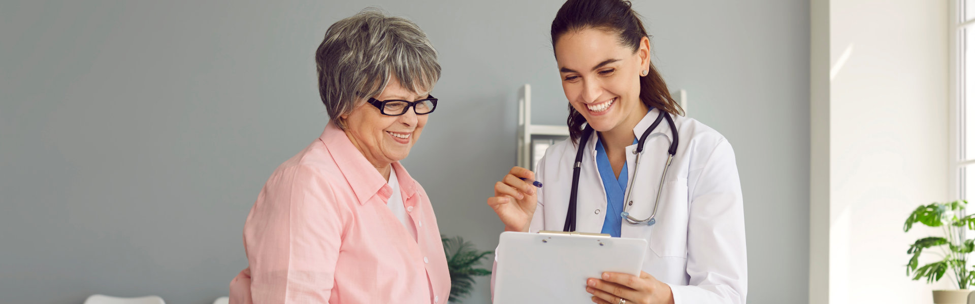 doctor checking her senior patient